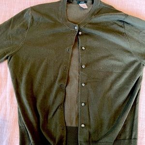 JCREW Army Green Button Down Cardigan
